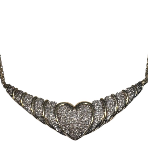 Gold and Diamond Heart Necklace 6.39 DWT
